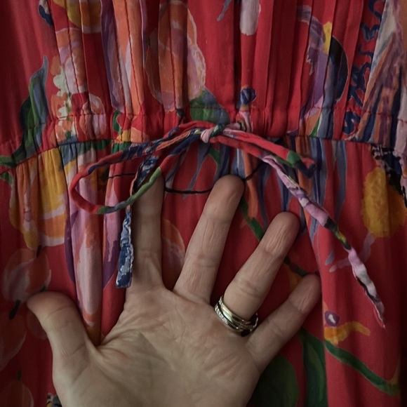 Banjanan Voile Bazaar Azalea Floral Midi Dress Medium - Picture 8 of 16